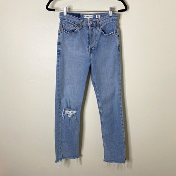 Re/Done High Rise Stovepipe Jeans - Picture 1 of 7